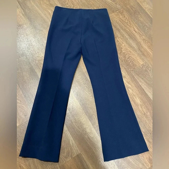 Trina Turk CHIMAYO PANT High Waist Flare Leg Trousers Navy Blue Size 4 - Picture 4 of 12